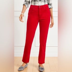 Talbots RED High-Waist Straight-Leg Curvy Corduroy Pants